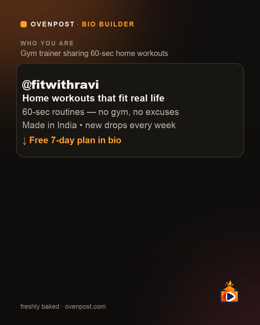 Bio for a fitness creator